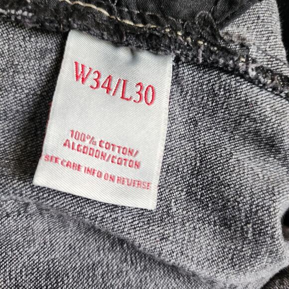 1688 Revolution Men's 34x30 Black Jeans with Embroidered Pockets Stylish Fit - Picture 11 of 12